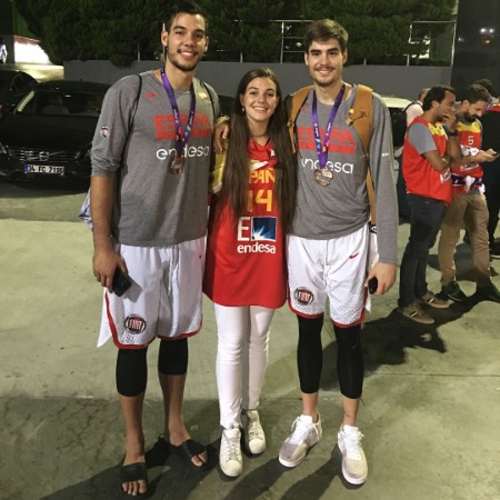 Andrea Hernangomez with her brothers Willy Hernangomez and Juancho Hernangomez.